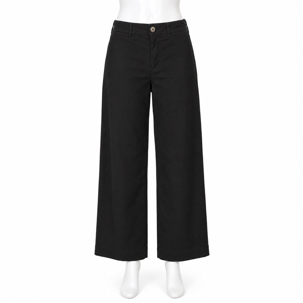 Anthropologie Maeve Black Wide Leg Cropped Pants Women's 25 High Rise